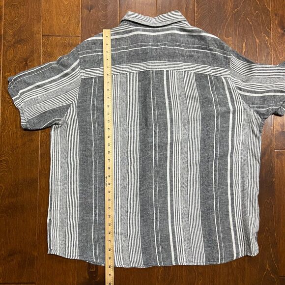 Cubavera Casual Big & Tall Striped Grey Button Front Shirt Men's Size 2XLT - Picture 7 of 7
